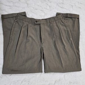 Savane Dress Pants Men 34x30 Gray/Beige Pleated Front Cuffed RN 21201